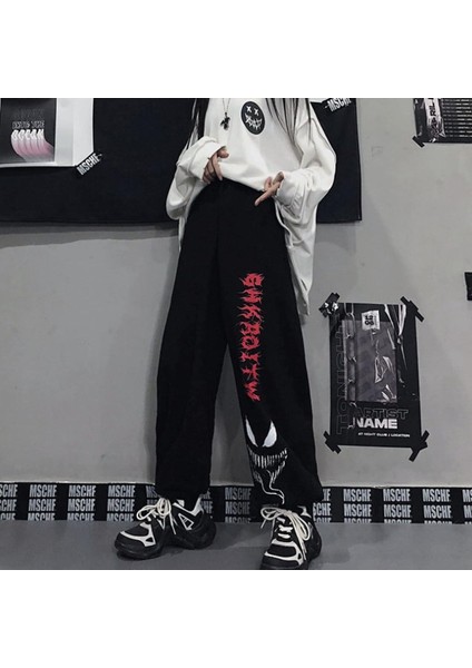 Sokak Tarzı Venom Baskılı Unisex Baggy Eşofman fiyatları