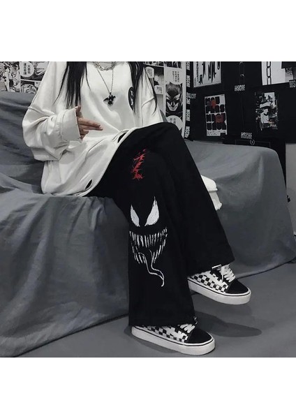 Sokak Tarzı Venom Baskılı Unisex Baggy Eşofman fırsatları