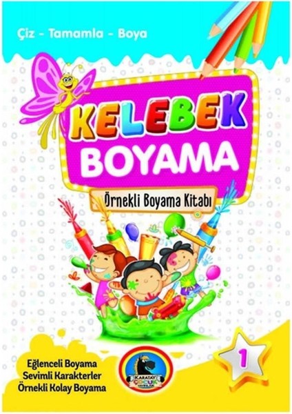 Karatay Boyama Kitabı Kelebek Örnekli Renkli 32 Sayfa