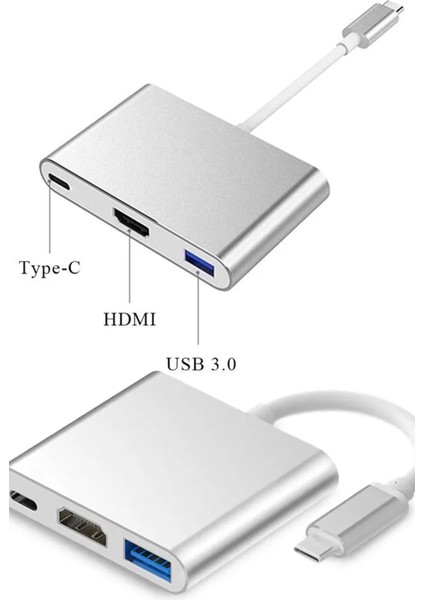 3'ü 1 Arada Type-C Çoklayıcı 5gbps Yüksek Hızlı USB Hub Adaptörü Type-C Görüntü Çoğaltma Aparatı fiyatları