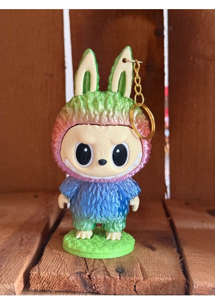 Renkli Labubu Figürü Gökkuşağı 13 cm - Labubu 3D Baskı – Renkli Sevimli Koleksiyonluk Dekoratif Oyuncak - Asılabilir Charm fiyatları
