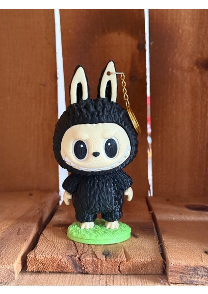 Renkli Labubu Figürü Siyah 13 cm - Labubu 3D Baskı – Renkli Sevimli Koleksiyonluk Dekoratif Oyuncak - Labubu Charm Asılabilir fiyatları