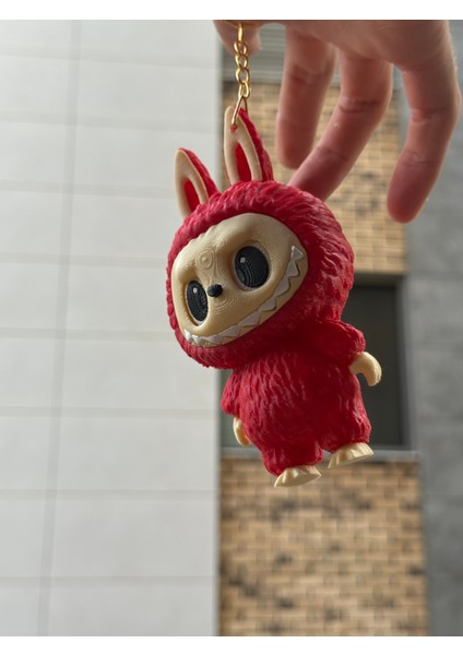 Renkli Labubu Figürü Kırmızı 13 cm - Labubu 3D Baskı – Renkli Sevimli Koleksiyonluk Dekoratif Oyuncak fiyatları