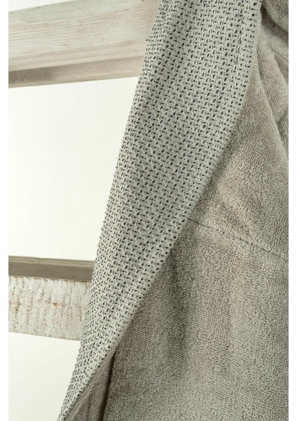 6 Parça Siena Bambu Yaka Baskılı Bornoz Seti - Ekru-Kahve indirimleri