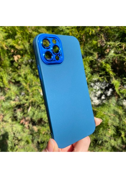 iPhone 12 Pro Mavi Metal Kamera Korumalı Silikon Kılıf fırsatları