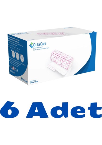 Kateter Kanül Sabitlemesi Için Octamed Esnek Tıbbi Plaster Fix 10 M x 15 cm 6 Adet