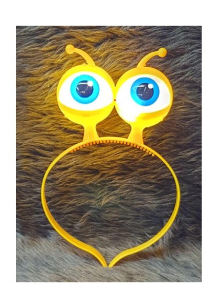 LED Işıklı & Pilli Uzaylı Göz Parti Tacı Sarı Renk fiyatları