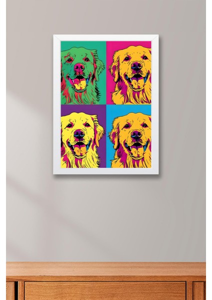 Köpek Portresi Pop Art Çerçeveli Tablo - Pop Art Poster Tablo fiyatları