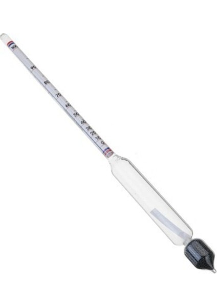 Cam Alkol-Metre 0-100 Derece Arası Alkol Seviyesi Ölçer 27 cm