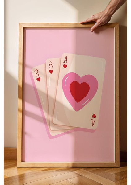 Kupa Iskambil Kartları Çerçeveli Tablo - Pop Art Poster Tablo fiyatları