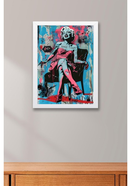 Marilyn Monroe Ikonik Poz Çerçeveli Tablo - Pop Art Pembenin Gücü Poster Tablo fırsatları