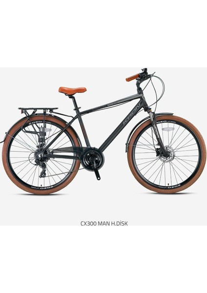CX300 Hidrolik Fren 28 Jant Şehir Bisikleti Füme-Kahve 46 cm