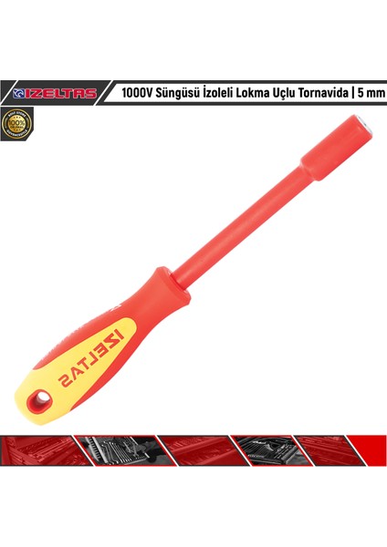 1000V Süngüsü Izoleli Lokma Uçlu Tornavida | 5 mm