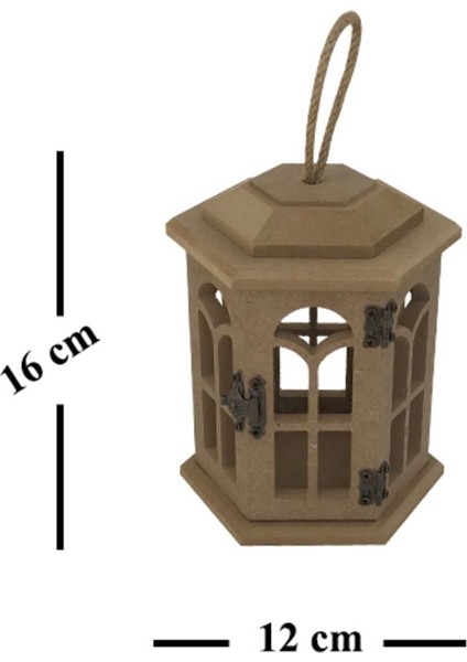 ahşap Boyanabilir Mdf Altıgen Ayaklı Dekoratif Fener, Şamdan , Mumluk 3 Lü Set fiyatları