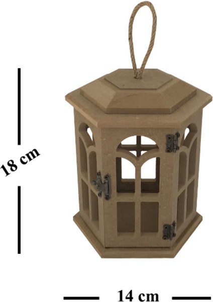 ahşap Boyanabilir Mdf Altıgen Ayaklı Dekoratif Fener, Şamdan , Mumluk 3 Lü Set modelleri