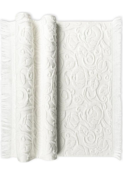 Roja %100 Pamuk 50*90 Tekli Yüz Havlusu - Ekru