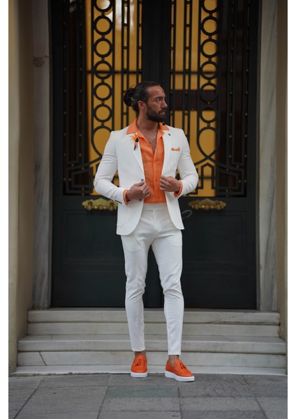Mono Yaka Torba Cep Slim Fit Takım Elbise modelleri
