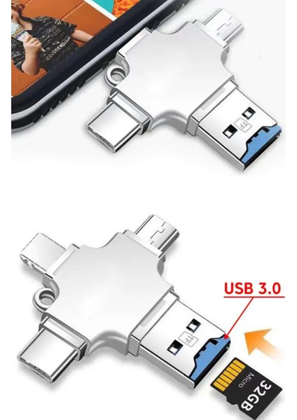 4in1 Usb3.0 Yüksek Hızlı U Disk USB Flash Için Otg Flash Sürücü Çoklu Flash Sd Çoklayıcı fiyatları