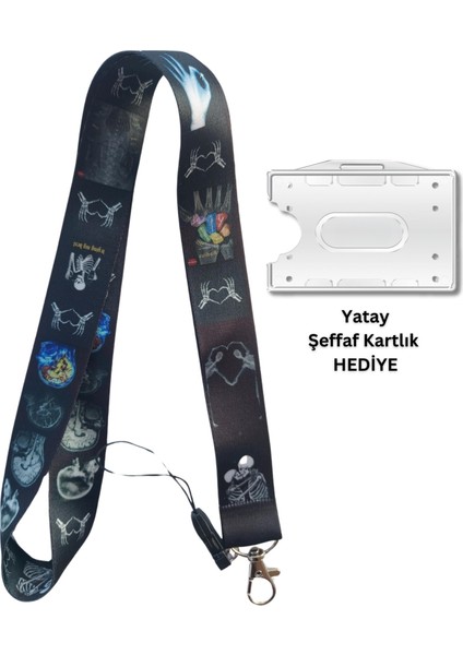 Beyin Röntgen Radyoloji Iskelet Kart Askısı Yaka Kartı Boyun Askı Ipi Telefon Askısı Yatay Dikey Kart Koruyucu