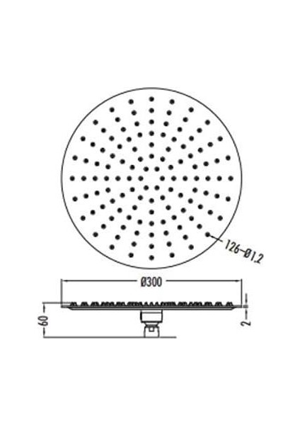SH3000 Paslanmaz Tepe Duş Başlığı Yuvarlak 300 mm fiyatları