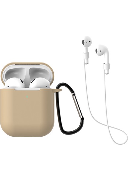 Apple Airpods Için 3 Parça/set Airpods Kılıfı, Şarj KUTUSUYLA(2019)/KABLOSUZ Şarj KUTUSUYLA(2019)-ALTIN (Yurt Dışından)