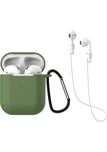 Apple Airpods Için 3 Parça/set Airpods Kılıfı, Şarj KUTUSUYLA(2019)/KABLOSUZ Şarj KUTUSUYLA(2019)-KOYU Yeşil (Yurt Dışından)