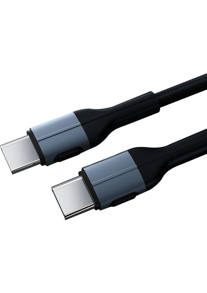 iPhone 15 Serisi Için 1m Tip-C-Tip-C Pd 20W Şarj Kablosu Samsung Xiaomi Huawei Örgülü Veri Kablosu-Siyah (Yurt Dışından)