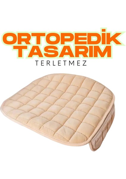 Togg T10X 2023–2024 Uyumlu Bej Kadife Yüzeyli Araba Oturak Minderi – Kaymaz, Ön/arka fırsatları