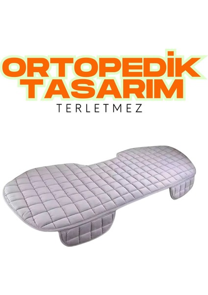 Skoda Superb 2008–2024 Uyumlu Gri Kadife Yüzeyli Araba Oturak Minderi – Kaymaz, Ön/arka modelleri