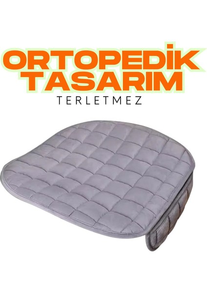 Mitsubishi Eclipse 1990–1995 Uyumlu Gri Kadife Yüzeyli Araba Oturak Minderi – Kaymaz, Ön/arka fırsatları