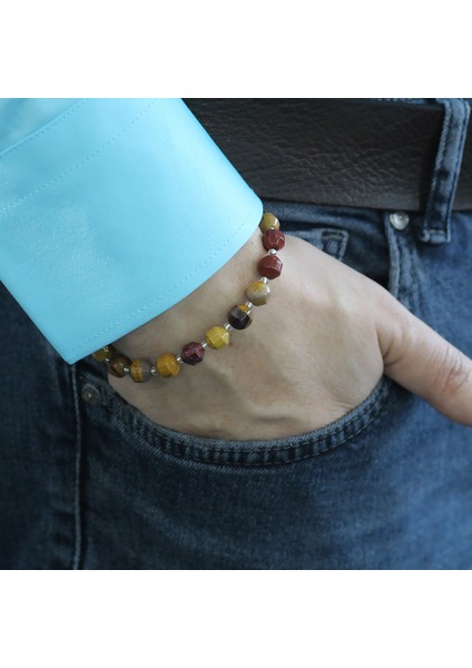 Faset Kesim Mokait Doğaltaş Erkek Bileklik modelleri