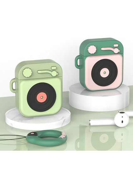 Silikon Kulaklık Kılıfı + Parmak Halkası Kayışı Apple Airpods Için Kablosuz Şarj Kutusu ILE(2019)/AIRPODS ile Şarj KUTUSU(2019)(2016)-KOYU Yeşil (Yurt Dışından) fiyatları