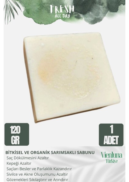 Özel Üretim El Yapımı %100 Doğal Güzel Kokulu Cilt Dostu Orijinal Sarımsaklı Sabunu