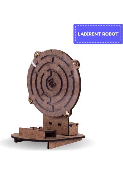 Labirent Robot Eğitici Kendin Yap Ahşap Oyuncak Hareketli Stem-A Eğitim Seti | Algoritma Oyunu