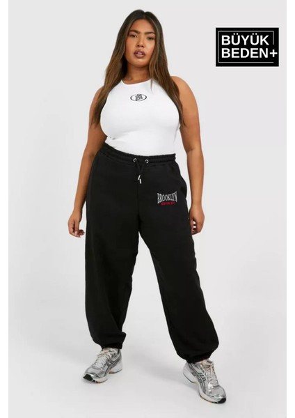 Kadın Büyük Beden Paça Lastikli Buyuk Brooklyn Baskılı Ince Eşofman Altı SPR24BEAK49 fiyatları