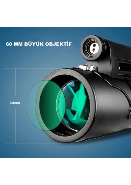 Profesyonel 50X60 Monoküler Teleskop – Lazerli, 60MM Büyük Objektif, Tripod ve Telefon Tutuculu – Kuş Gözlem, Doğa, Av ve Kamp Için fırsatları
