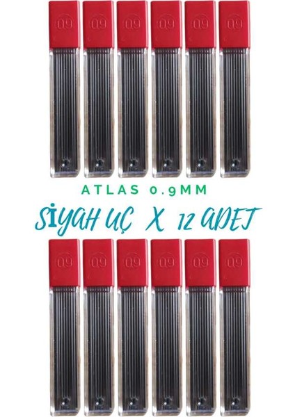 Atlas 0.9 Siyah Kalem Ucu 12LI Set fiyatları