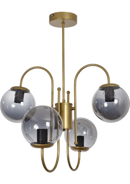 Rüya Modern Tasarım Salon Yemek Odası Mutfak Eskitme Renk Beyaz Camlı Sarkıt 4 Lü Avize