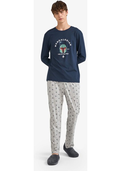 Star Wars-Mandalorian Pijama Takımı Uzun Kollu Üst Uzun Alt F4879AX25AU