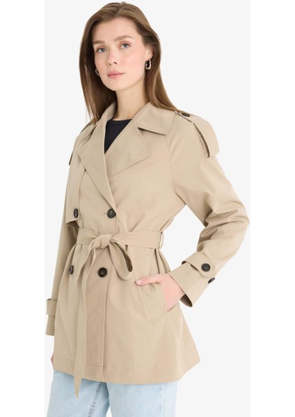 Regular Fit Kemerli Düğmeli Cepli Trençkot E8583AX25AU indirimleri