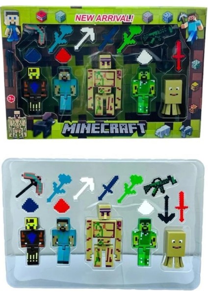 Minecraft New Arrıval 16 Parça 5'li Figür