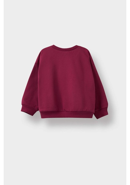 Kız Bebek Bisiklet Yaka İçi Yumuşak Tüylü Baskılı Sweatshirt E8352A525AU modelleri