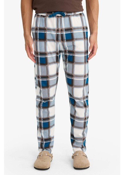 Pijama Takımı Kısa Kollu Üst Kareli Uzun Alt D8213AX25AU