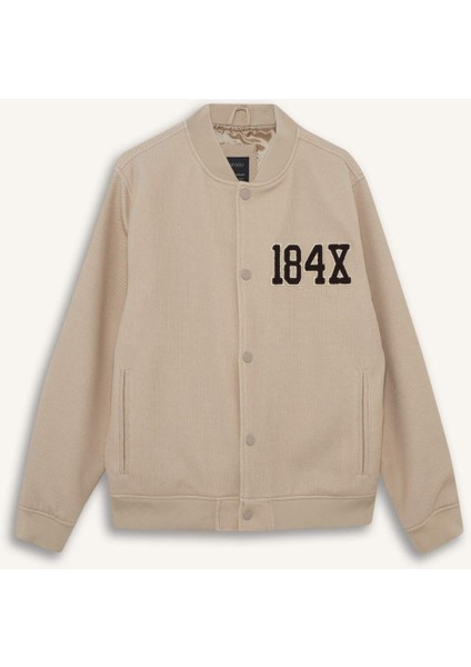 Regular Fit Bomber Kolej Yaka Nakış Detaylı İç Cepli Çıtçıtlı Mont F5096AX25AU