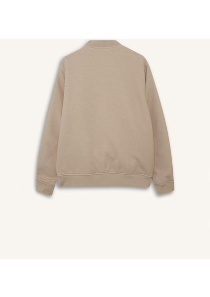 Regular Fit Bomber Kolej Yaka Nakış Detaylı İç Cepli Çıtçıtlı Mont F5096AX25AU