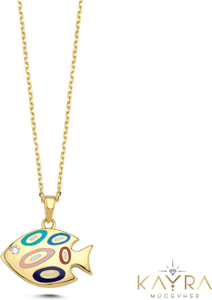 Mineli Balık Altın Kolye AK375