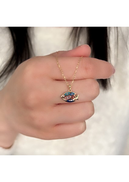 Mineli Balık Altın Kolye AK375 modelleri