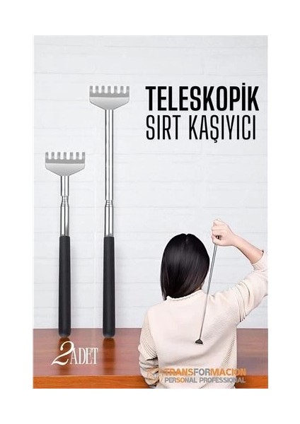 Sırt Kaşıyıcı - Telekopik 56 cm Sırt Kaşıma Aparatı Hanımeli 2 Li Set