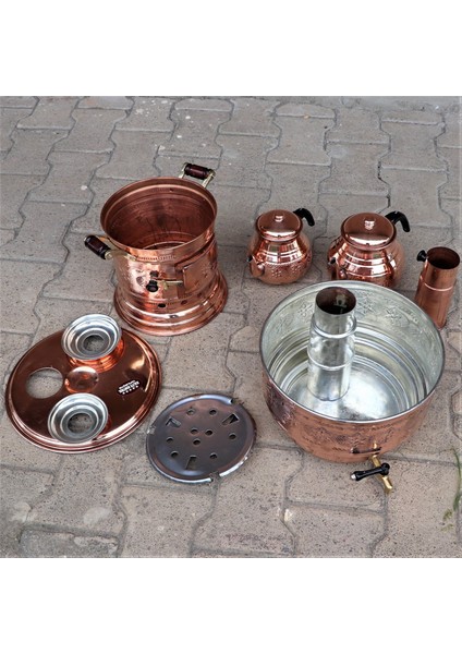 10 Lt Çift Demlikli Bakır Semaver modelleri