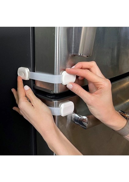 2 Adet Iz Bırakmaz Yapışkanlı Ayarlanabilir Boyut Dolap ve Kapı Kilidi Bebek Güvenlik indirimleri